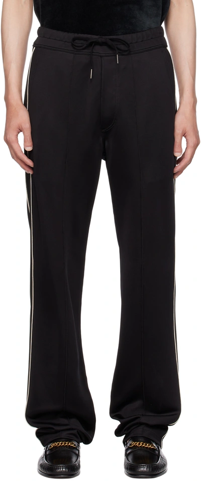 Tom Ford Black Piping Sweatpants In Lb999 Black