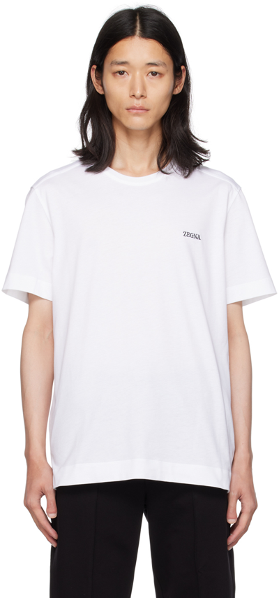Zegna Embroidered T-shirt In White