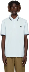 Fred Perry Twin Tipped Polo Shirt In Light Ice