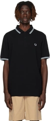 FRED PERRY BLACK TWIN TIPPED POLO