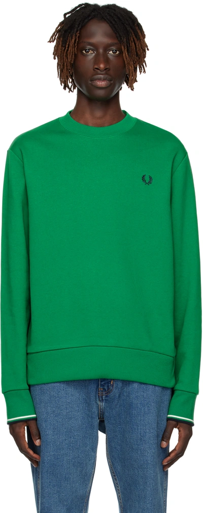 Fred Perry Twin Tipped Sweatshirt In  Green