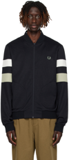 FRED PERRY NAVY TIPPED SLEEVE TRACK JACKET