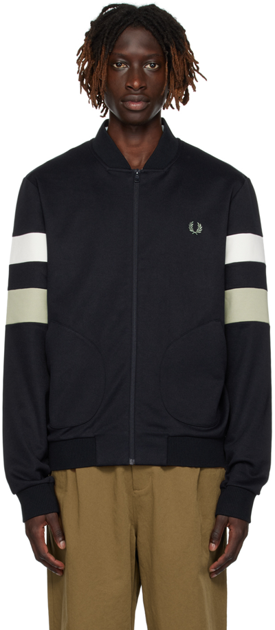 Fred Perry Navy Tipped Sleeve Track Jacket