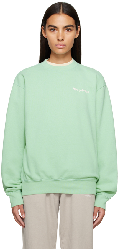 Sporty And Rich Green 'self Love Club' Sweatshirt In Jade/cream
