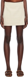 Staud Tour Wrap-effect Cotton-blend Mini Skirt In Oat Milk
