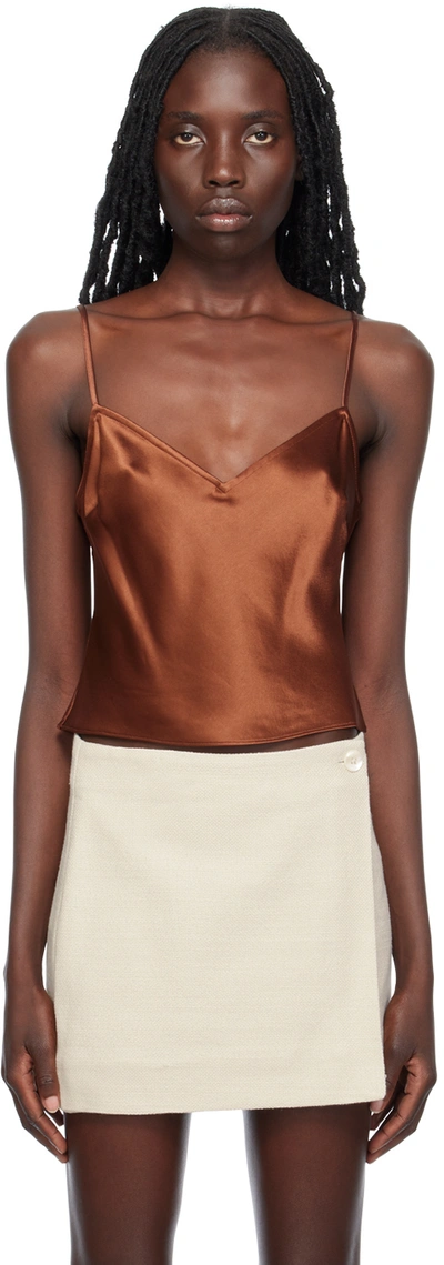 Staud Brown Gracie Camisole In Clove