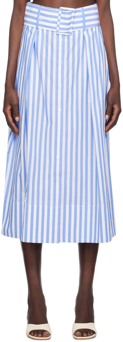 Staud Kingsley Skirt In Sea Stripe