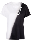 Chloé T-shirt Col Rond Femme Noir Taille L 100% Coton In Grey