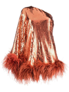 TALLER MARMO ORANGE PICCOLO DISCO UBUD SEQUIN-EMBELLISHED MINI DRESS,TMPF231461119621016