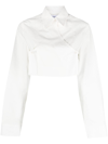 MATERIEL WHITE CROPPED DOUBLE-BREASTED SHIRT,MPF23M17937SRWT19908534