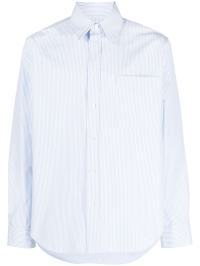 Bottega Veneta Blue Pinstripe Shirt