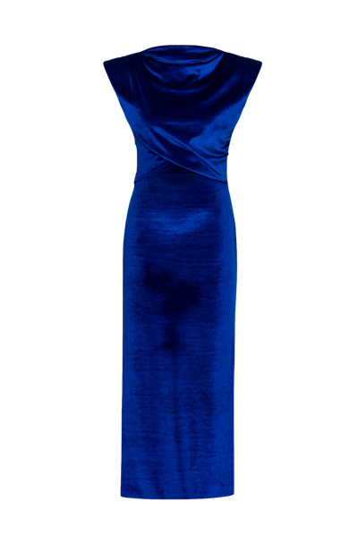 Nana Gotti Iris Velvet Dress In Blue