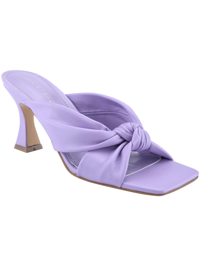 Marc Fisher Loreda Womens Faux Leather Square Toe Mules In Purple