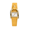 Fossil Women's Harwell Three-hand Yellow Leather Strap Watch, 28mm