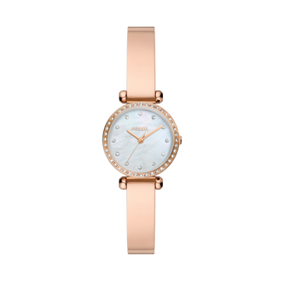 Fossil Women's Tillie Mini Three-hand, Rose Gold-tone Stainless Steel Watch
