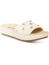 Anne Klein Valletta Womens Dressy Slip On Platform Sandals In White