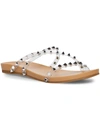 Madden Girl Candy Womens Studded Strappy Flat Sandals In White