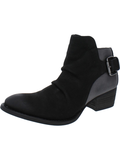 Very Volatile Jaleel Womens Leather Slouchy Ankle Boots In Black