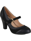 Journee Collection Womens Siri Medium And Wide Width Round Toe Block Heel Mary Jane Pumps In Black