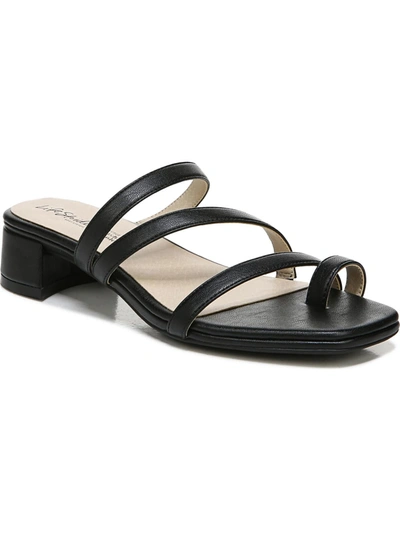 Lifestride Jasmine Womens Glitter Toe Loop Heels In Black