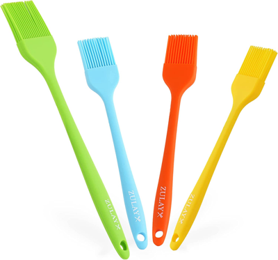 Zulay Kitchen (set Of 4) Heat Resistant Silicone Basting Brush With Soft Flexible Bristles In Multi
