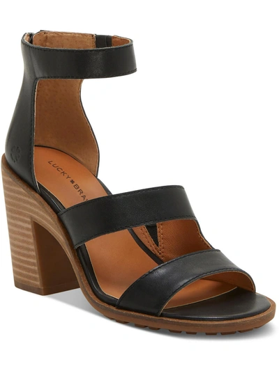 Lucky Brand Valka Womens Zipper Stretch Ankle Strap In Black