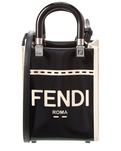 Fendi Mini Sunshine Shopper In Black