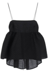 Cecilie Bahnsen Selena Bandeau Top With Open Back In Black