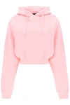 ROTATE BIRGER CHRISTENSEN ROTATE CROPPED HOODIE WITH RHINESTONE-STUDDED LOGO