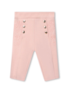 CHLOÉ EMBROIDERED-LOGO ORGANIC-COTTON TROUSERS