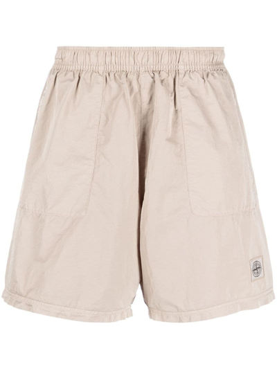 Stone Island Logo-patch Deck Shorts In Neutrals
