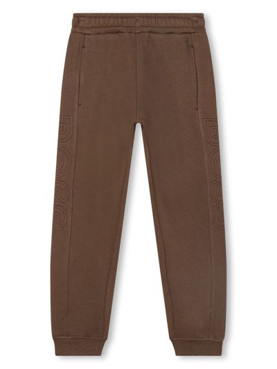 Bosswear Kids' Logo-embossed Track Trousers In Brown