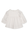 CHLOÉ RUFFLED-TRIM ORGANIC COTTON BLOUSE