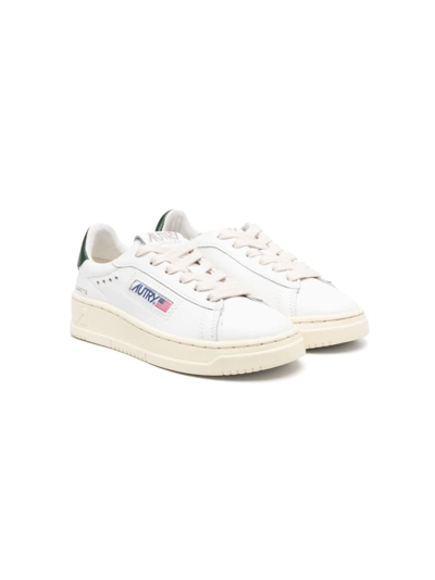 Autry Kids' Logo-embellished Leather Trainers In White