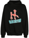 Blue Sky Inn Printed Cotton Hoodie In Black