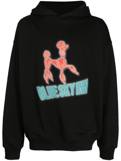 Blue Sky Inn Logo-print Cotton Hoodie In Black