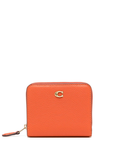 Coach Billfold Wallet In Orange