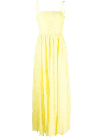 Alice And Olivia Juniper Tie Strap Maxi Dress In Lemon In Yellow