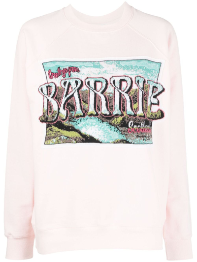 Barrie Graphic-print Cotton Sweatshirt In Pink