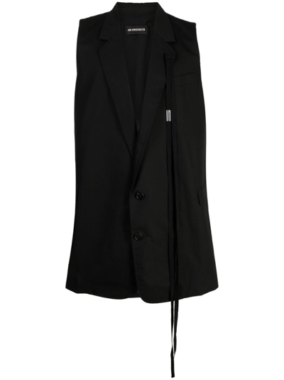 Ann Demeulemeester Strap-detail Sleeveless Cotton Blazer In Black