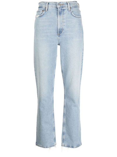 Agolde Riley High-rise Cropped Jeans In Reputation