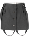 Remain Birger Christensen Suspenders Button-up Miniskirt In Grey