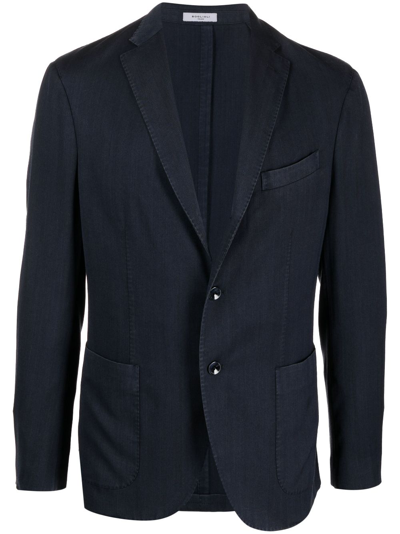 Boglioli Single-breasted Wool Blazer In Blue