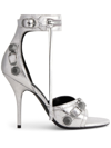 Balenciaga Cagole Lambskin Ankle-cuff Stiletto Sandals In White