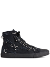 Balenciaga Paris Embellished High-top Sneakers In Black