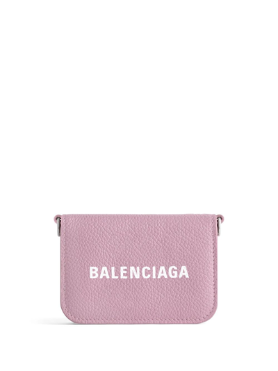 Balenciaga Cash Mini Wallet On Chain In Pink