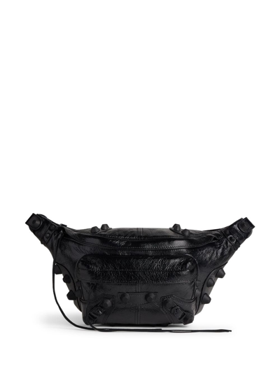 Balenciaga Cagole Leather Belt Bag In Black