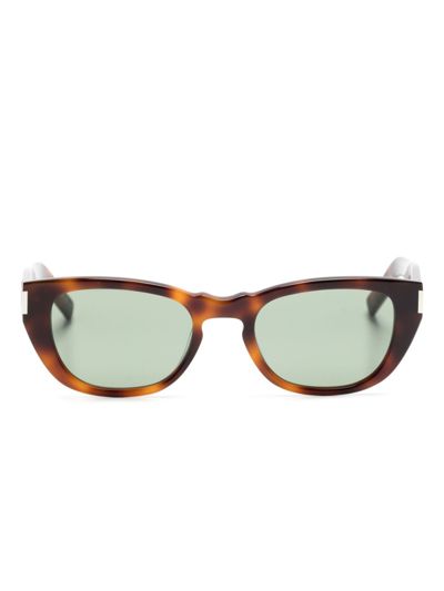 Saint Laurent Brown Tortoiseshell Effect Sunglasses