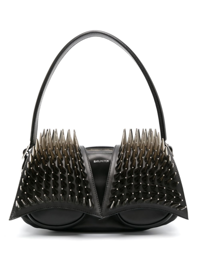 16arlington Kikka Spike-embellished Leather Shoulder Bag In Black
