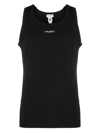 Dolce & Gabbana Stretch Cotton Tank Top With Logo Label Clothing In Black